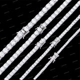 Premium Round Cut VVS Moissanite 925 Sterling Silver Tennis Bracelet for Unisex Party Wear