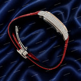 Personalized Moissanite Diamond Watch With Leather Strap Premium Hip Hop Luxury Style