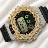 Full Iced Moissanite Diamond Watch With Black Rubber Strap Premium Hip Hop Luxury Statement Timepiece