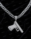 Customise Hip Hop Men 925 Sterling Silver VVS Moissanite Diamond Iced Out Pistol Pendant