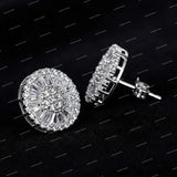 925 Sterling Silver Moissanite Diamond Gold Plated Fine Stud Earrings Screw Back Design