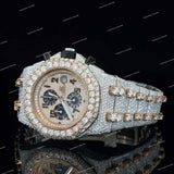 Luxury Iced Chronograph Watch with Moissanite Diamond Bezel Pave Dial and Fully Iced Watch