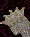 Luxury Rose Gold Plated 925 Silver Moissanite Hip Hop Crown Letter J Pendant