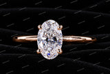 Custom Oval Cut VVS Moissanite Diamond 925 Sterling Sliver Solitaire Engagement Ring