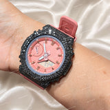 Bold Premium Black Moissanite Diamond Style Watch With Rubber Strap Statement Luxury Timepiece