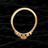 5 Stone Engagement Ring with 925 Sliver Round Cut Moissanite Diamonds