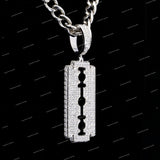 Hip Hop Jewelry Trendy Moissanite Diamonds Double Edged Razor Blade Pendant For Men & Women