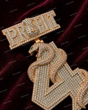 Luxury Iced Out Snake Number 4 Pendant Moissanite Diamond 925 Sterling Silver Hip Hop Design
