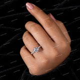 Premium Round Brilliant Cut Moissanite Diamond Pave Setting Engagement Ring