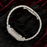 Custom Snow White Blue Arabic Numerals VVS Moissanite Diamond Watch Full Iced Luxury Fashion Style