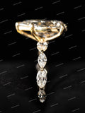 Hot Selling VVS Moissanite Engagement Ring 925 Sterling Silver Pear Cut Diamond Side Stone Ring for Women Jewelry