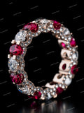 Luxury Women's Rose Gold Plated Moissanite Eternity Band Ring