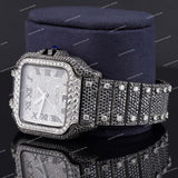 Luxury VVS Moissanite Diamond Black & Full White Iced Out Automatic Watch
