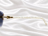 Luxury Iced Out Moissanite Diamond Cross Rimless Hip Hop Sunglasses For Unisex