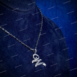 Luxury Custom Initial Letter Pendant VVS Moissanite 925 Sterling Silver Iced Out Hip Hop Unisex Necklace Jewelry