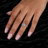 Premium Princess Cut VVS Moissanite Diamond Pave Engagement Ring