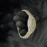 Luxury Iced Out Stainless Steel VVS Moissanite Diamond Bust Down Watch