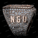 Iced Out 925 Silver Hip Hop Ring With Moissanite Diamond Sparkling Ring