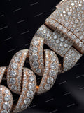 Custom 925 Silver Moissanite Diamond Cuban Link Chain For Unisex