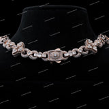 VVS Moissanite Cross Cuban Link Chain Necklace 925 Sterling Silver Iced Custom Hip Hop Jewelry