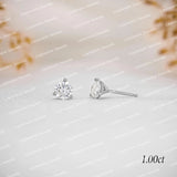 VVS Moissanite Claw Setting Earrings S925 Sterling Silver Round Brilliant Cut Luxury Diamond Studs