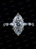 Luxury Marquise Cut Moissanite Diamond Ring Custom Design Engagement Wedding Ring