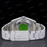 Full White Iced Out VVS Moissanite Diamond Watch With Black Arabic Numerals for Unisex