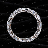 Luxurious Pear Shaped Moissanite Diamond 925 Sliver Eternity Band Diamond Wedding Band