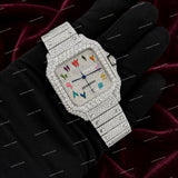 Hip Hop Full Iced Ranibow Dial VVS Moissanite Diamond Watch Premium Custom Luxury Look