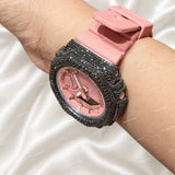 Bold Premium Black Moissanite Diamond Style Watch With Rubber Strap Statement Luxury Timepiece
