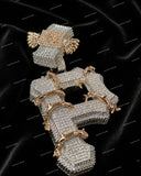 Export Quality Luxury Moissanite Diamond Iced Out P Letter Pendant Silver Plated Hip Hop Charm Jewelry