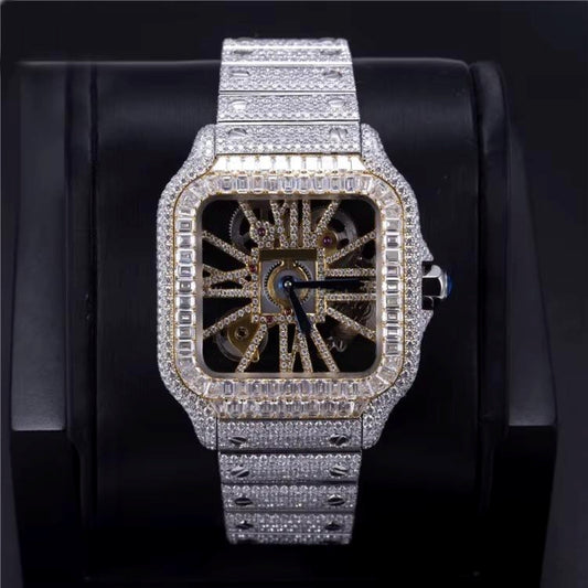 Iced Out Full VVS Moissanite Diamond Stainless Steel Watch