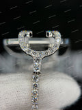 Silver Finish Micro-Pave Moissanite Diamond Rimless Eyewear Clear Gradient Lens