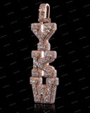 Luxury VVS Moissanite Diamond S925 Sliver Iced Out 3D Pendant Custom Pass Diamond Tester Name Letter Pendant