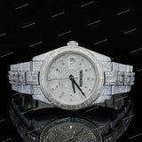 Luxury Iced Round Dial Watch with Crystal Bezel and Two-Tone Watch Premium Statement Timepiece