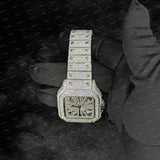 Premium VVS Moissanite Diamond Skeleton Dial Watch In Unique Style Fully Iced Out Watch