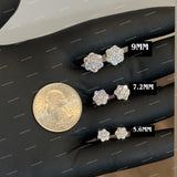 Iced Flower Cluster Moissanite Earrings Claw Setting 925 Sterling Silver Cut VVS D Color Stud Earrings