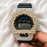 Full Iced Moissanite Diamond Watch With Black Rubber Strap Premium Hip Hop Luxury Statement Timepiece
