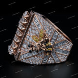 Personalized Letter Ring S925 Silver VVS Moissanite Diamond Hip Hop Men's Ring