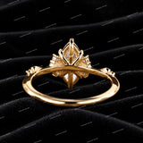 Vintage Engagement Ring with Marquise Cut S925 Sliver VVS Moissanite Diamond Unisex Ring