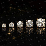 Screw Back Round Brilliant Cut Moissanite Stud Earrings 925 Sterling Silver Classic
