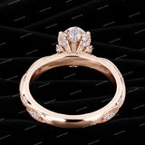 Luxury Oval Cut Vintage VVS Moissanite Diamond 925 Sterling Sliver Engagement Ring