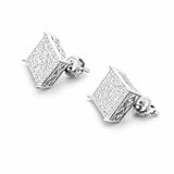 New Hip Hop S925 Sliver Jewelry Men's Brilliant Cut Moissanite Earrings
