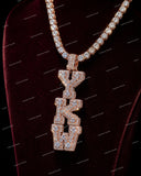 Premium Personalized Initial Letter Pendant VVS Moissanite Diamond 925 Sterling Silver Rose Gold Plated Hip Hop Pendant