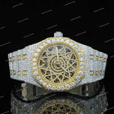 Luxury Iced Skeleton Dial Watch with Moissanite Diamond Bezel Fully Iced Premium Timepiece