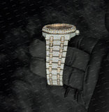 Premium Full Iced Rose Gold Tone Moissanite Diamond Watch Luxury Street Style