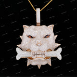 Hot Sale 925 Silver Moissanite Diamond Panther Pendant 3D Iced Out Animal Head Charm Pendant