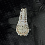 Fully Bust Down Moissanite Diamond Studded Moissanite Watch