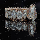 Luxurious Pear Cut Diamond Engagement Ring Rose Gold Multi Pear Diamond Wedding Band