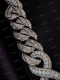 Personalized Cuban Link Chain Necklace 925 Sterling Silver Rose Gold Plated Iced Out VVS Moissanite Diamond Necklace